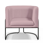 Poltrona Decorativa Fixa Base De Aço Preto Betina D02 Veludo