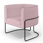 Poltrona Decorativa Fixa Base De Aço Preto Betina D02 Veludo