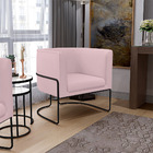 Poltrona Decorativa Fixa Base De Aço Preto Betina D02 Veludo