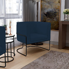 Poltrona Decorativa Fixa Base De Aço Preto Betina D02 Veludo