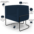 Poltrona Decorativa Fixa Base De Aço Preto Betina D02 Veludo