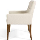 Poltrona Decorativa Fixa Base De Madeira Angel D02 Linho Bege