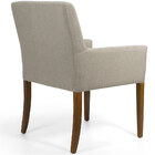 Poltrona Decorativa Fixa Base De Madeira Angel D02 Linho Bege