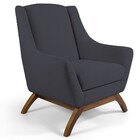 Poltrona Decorativa Fixa Base De Madeira Juliet D02 Linho Chu