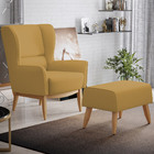 Poltrona Decorativa Fixa Base De Madeira Milena D02 Veludo Mo