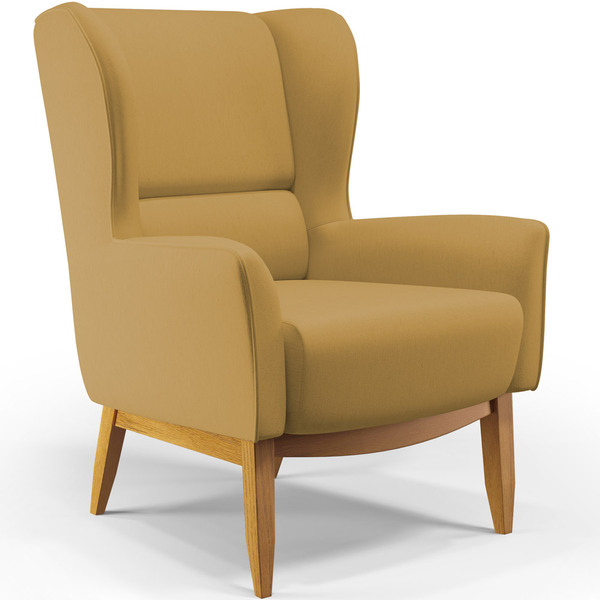 Poltrona Decorativa Fixa Base De Madeira Milena D02 Veludo Mo