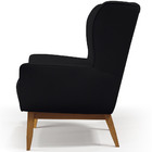 Poltrona Decorativa Fixa Base De Madeira Milena D02 Veludo Pr