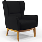 Poltrona Decorativa Fixa Base De Madeira Milena D02 Veludo Pr