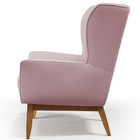 Poltrona Decorativa Fixa Base De Madeira Milena D02 Veludo Ro