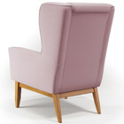 Poltrona Decorativa Fixa Base De Madeira Milena D02 Veludo Ro