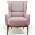 Poltrona Decorativa Fixa Base De Madeira Milena D02 Veludo Ro