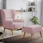 Poltrona Decorativa Fixa Base De Madeira Milena D02 Veludo Ro