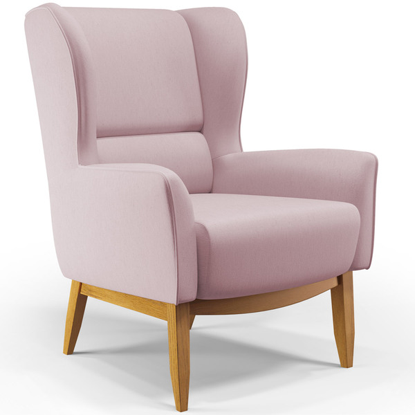 Poltrona Decorativa Fixa Base De Madeira Milena D02 Veludo Ro