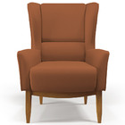 Poltrona Decorativa Fixa Base De Madeira Milena D02 Veludo Te