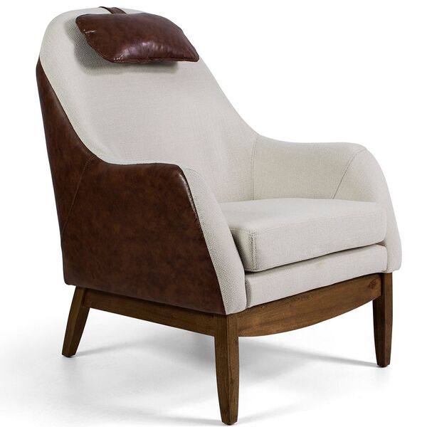 Poltrona Decorativa Fixa Base De Madeira Selena D02 Rústico M