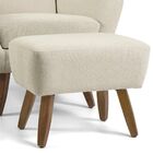 Poltrona Decorativa Fixa Com Puff Pés De Madeira Juliet D02 A