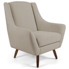 Poltrona Decorativa Fixa Com Puff Pés De Madeira Juliet D02 L