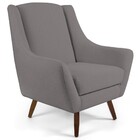 Poltrona Decorativa Fixa Com Puff Pés De Madeira Juliet D02 L