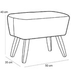 Poltrona Decorativa Fixa Com Puff Pés De Madeira Juliet D02 L