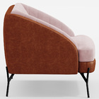 Poltrona Decorativa Fixa Pés Aço Preto Coral D02 Corano Marro