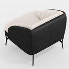 Poltrona Decorativa Fixa Pés De Aço Preto Coral D02 Corano Pr