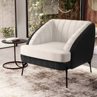 Poltrona Decorativa Fixa Pés De Aço Preto Coral D02 Corano Pr