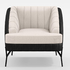 Poltrona Decorativa Fixa Pés De Aço Preto Coral D02 Corano Pr