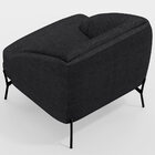 Poltrona Decorativa Fixa Pés De Aço Preto Coral D02 Linho Chu