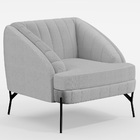 Poltrona Decorativa Fixa Pés De Aço Preto Coral D02 Linho Cin