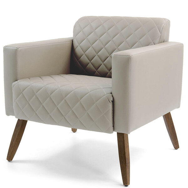 Poltrona Decorativa Fixa Pés De Madeira Alberta Tressê D02 Co