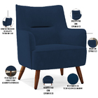 Poltrona Decorativa Fixa Pés De Madeira Isabella D02 Veludo A