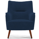 Poltrona Decorativa Fixa Pés De Madeira Isabella D02 Veludo A