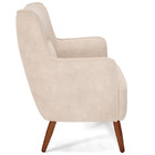 Poltrona Decorativa Fixa Pés De Madeira Isabella D02 Veludo B