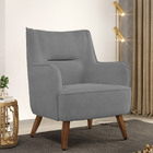 Poltrona Decorativa Fixa Pés De Madeira Isabella D02 Veludo C