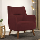 Poltrona Decorativa Fixa Pés De Madeira Isabella D02 Veludo M