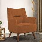 Poltrona Decorativa Fixa Pés De Madeira Isabella D02 Veludo T