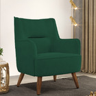 Poltrona Decorativa Fixa Pés De Madeira Isabella D02 Veludo V
