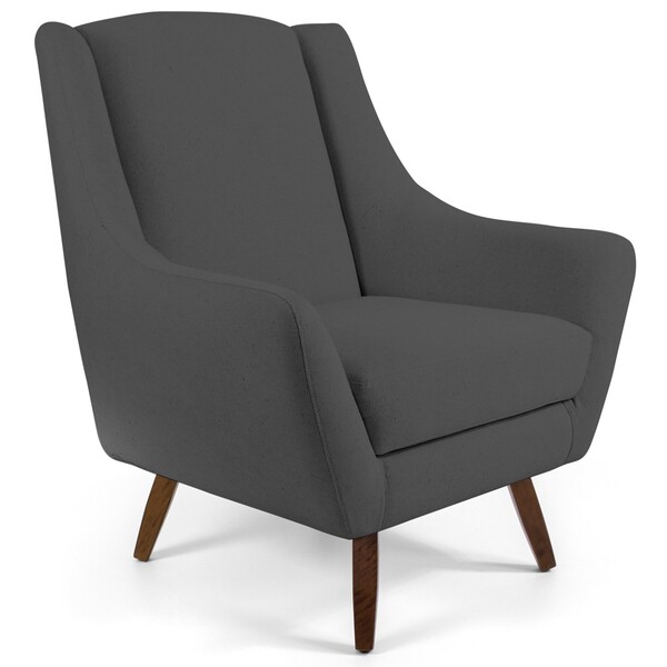 Poltrona Decorativa Fixa Pés De Madeira Juliet D02 Veludo Cin