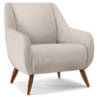 Poltrona Decorativa Fixa Pés De Madeira Paloma D02 Linho Cru