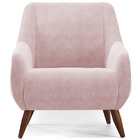 Poltrona Decorativa Fixa Pés De Madeira Paloma D02 Veludo Ros