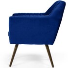 Poltrona Decorativa Fixa Pés Palito Dani D02 Veludo Tressê Az