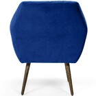 Poltrona Decorativa Fixa Pés Palito Dani D02 Veludo Tressê Az