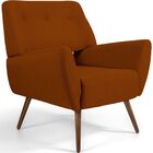 Poltrona Decorativa Fixa Pés Palito Melli D02 Veludo Telha C-