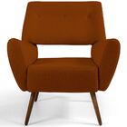 Poltrona Decorativa Fixa Pés Palito Melli D02 Veludo Telha C-