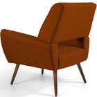 Poltrona Decorativa Fixa Pés Palito Melli D02 Veludo Telha C-