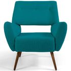 Poltrona Decorativa Fixa Pés Palito Melli D02 Veludo Turquesa