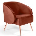 Poltrona Decorativa Fixa Pés Palito Metalizado Agnes D02 Velu