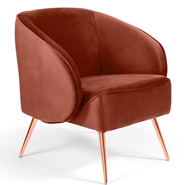 Poltrona Decorativa Fixa Pés Palito Metalizado Agnes D02 Velu