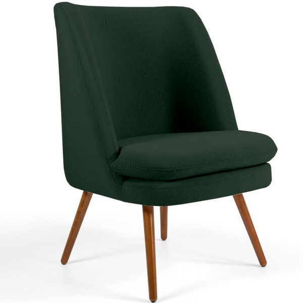 Poltrona Decorativa Fixa Pés Palito Pérsia D02 Linho Verde C-