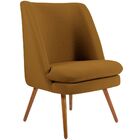 Poltrona Decorativa Fixa Pés Palito Pérsia D02 Veludo Mostard